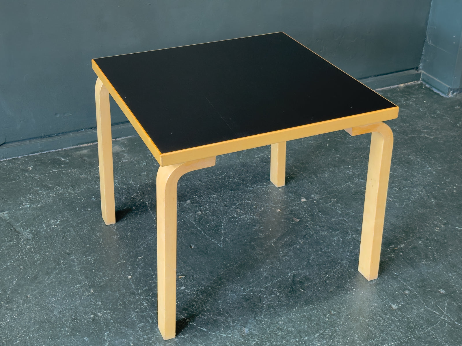 Square Alvar Aalto Table with Black Top
