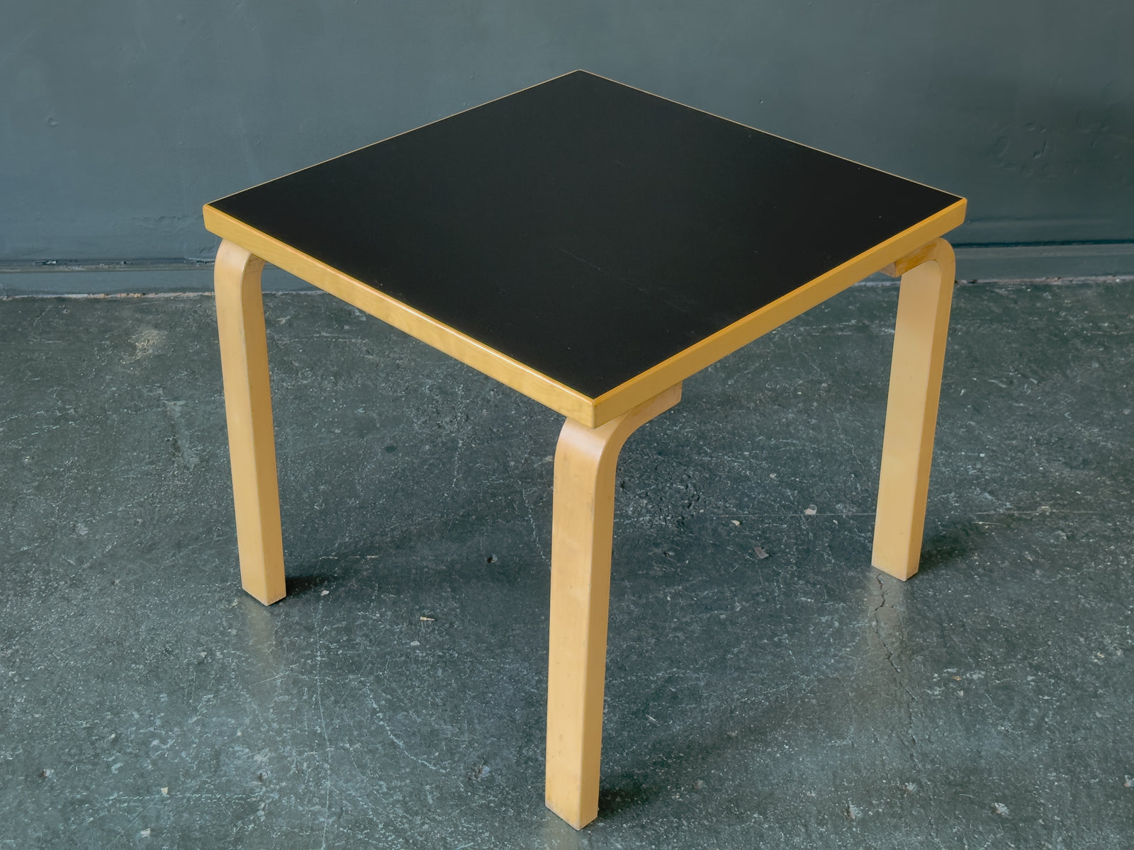Square Alvar Aalto Table with Black Top