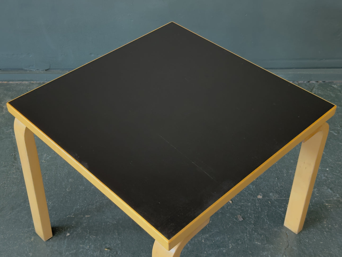 Square Alvar Aalto Table with Black Top