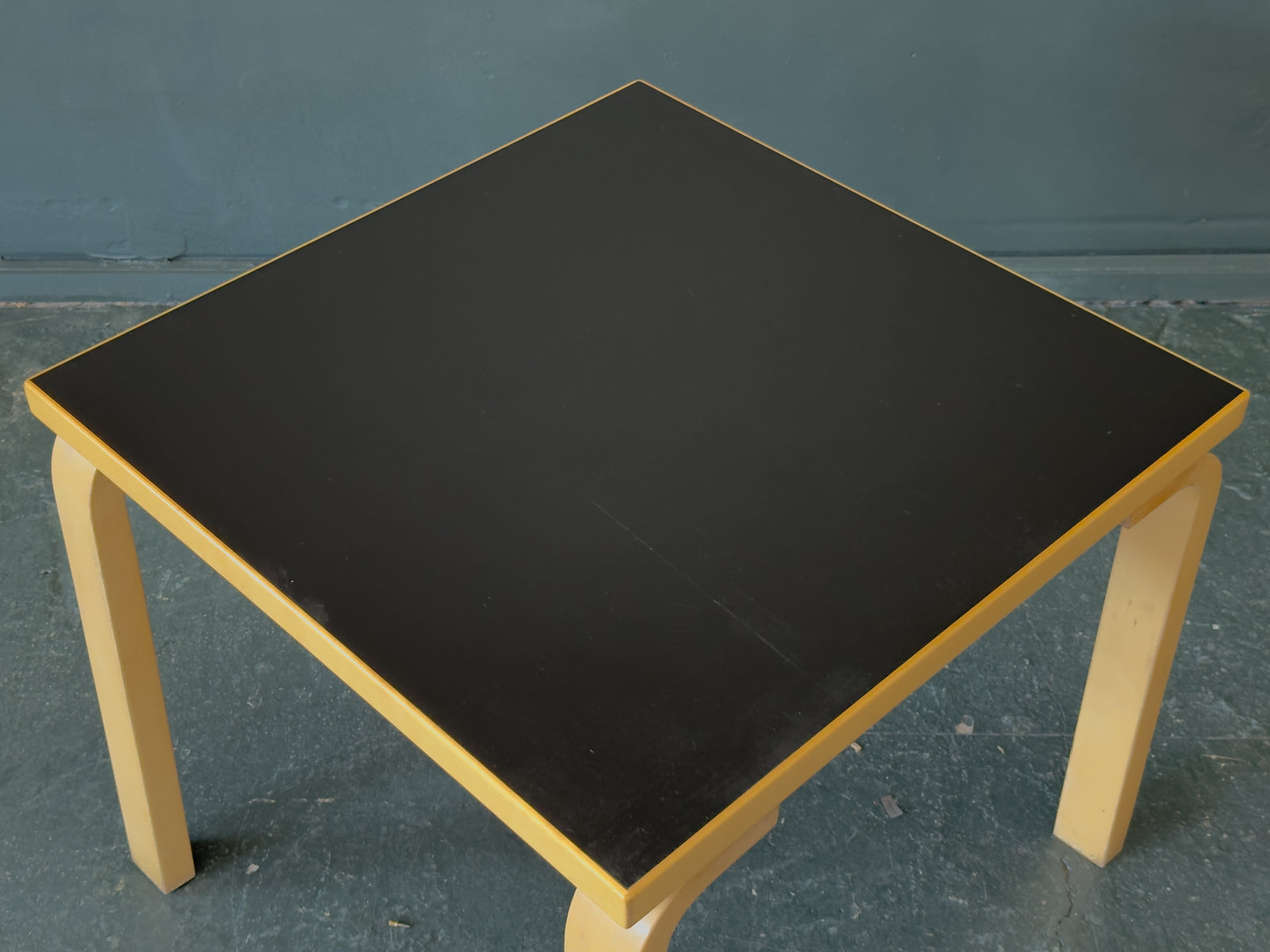 Square Alvar Aalto Table with Black Top