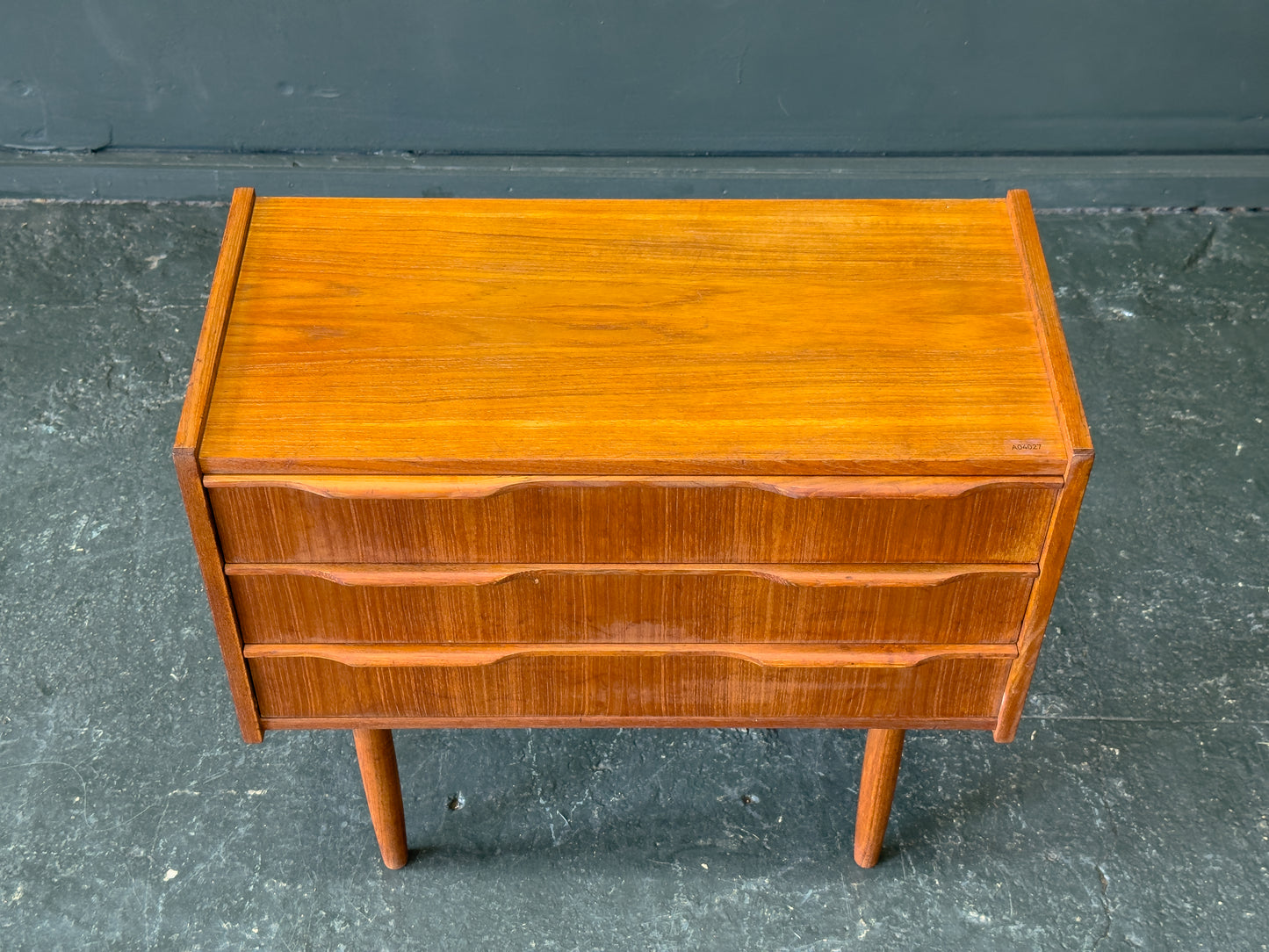 Small Teak Chest of Drawers with 3 Drawers