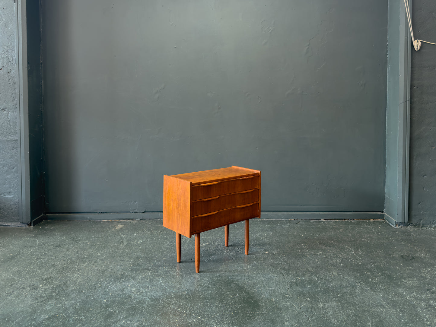 Small Teak Chest of Drawers with 3 Drawers