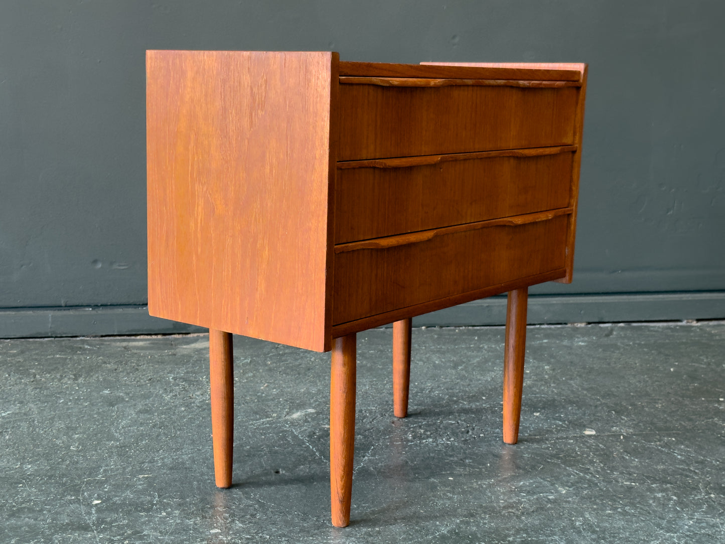Small Teak Chest of Drawers with 3 Drawers