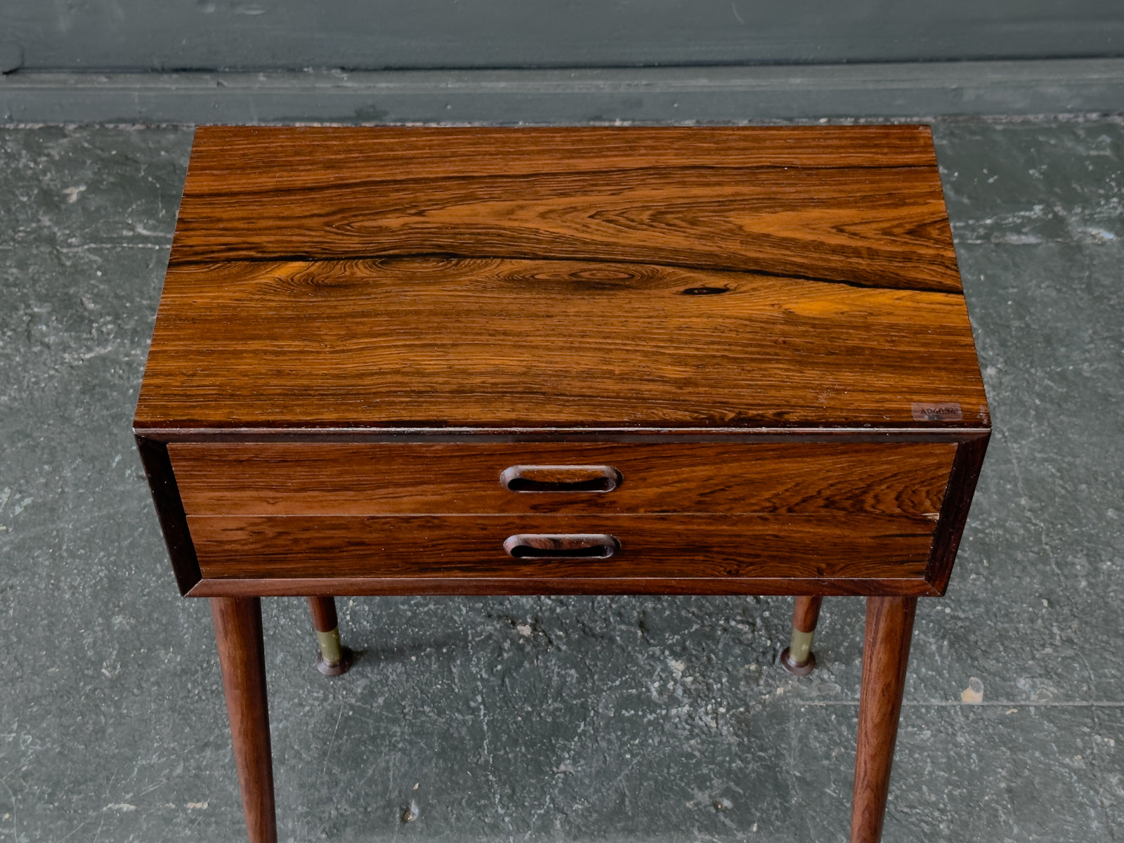 Small Rosewood Chest of Drawers with Brass Feet