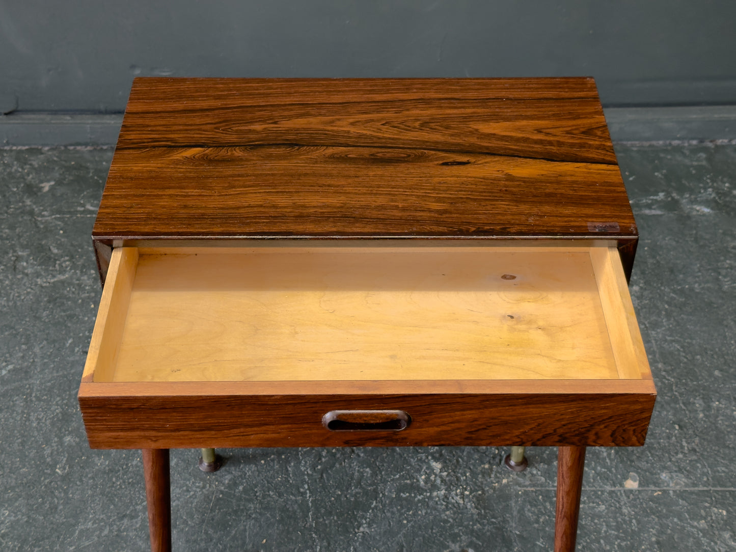 Small Rosewood Chest of Drawers with Brass Feet