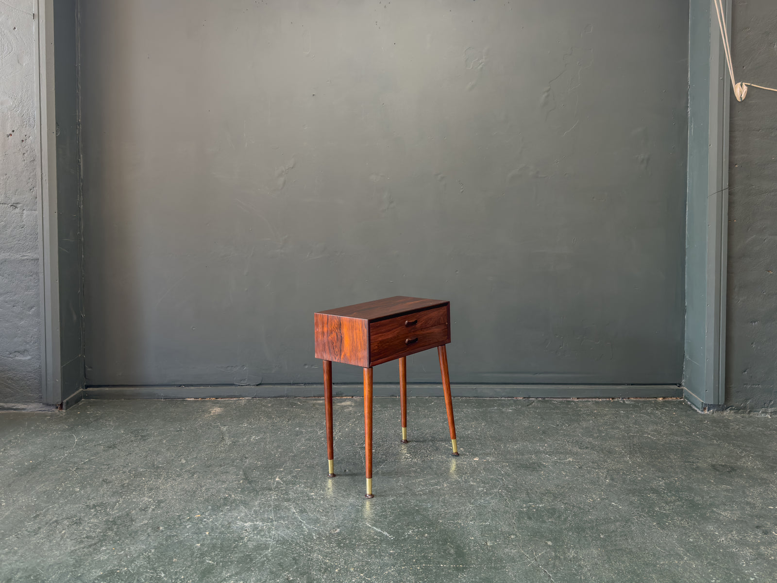 Small Rosewood Chest of Drawers with Brass Feet