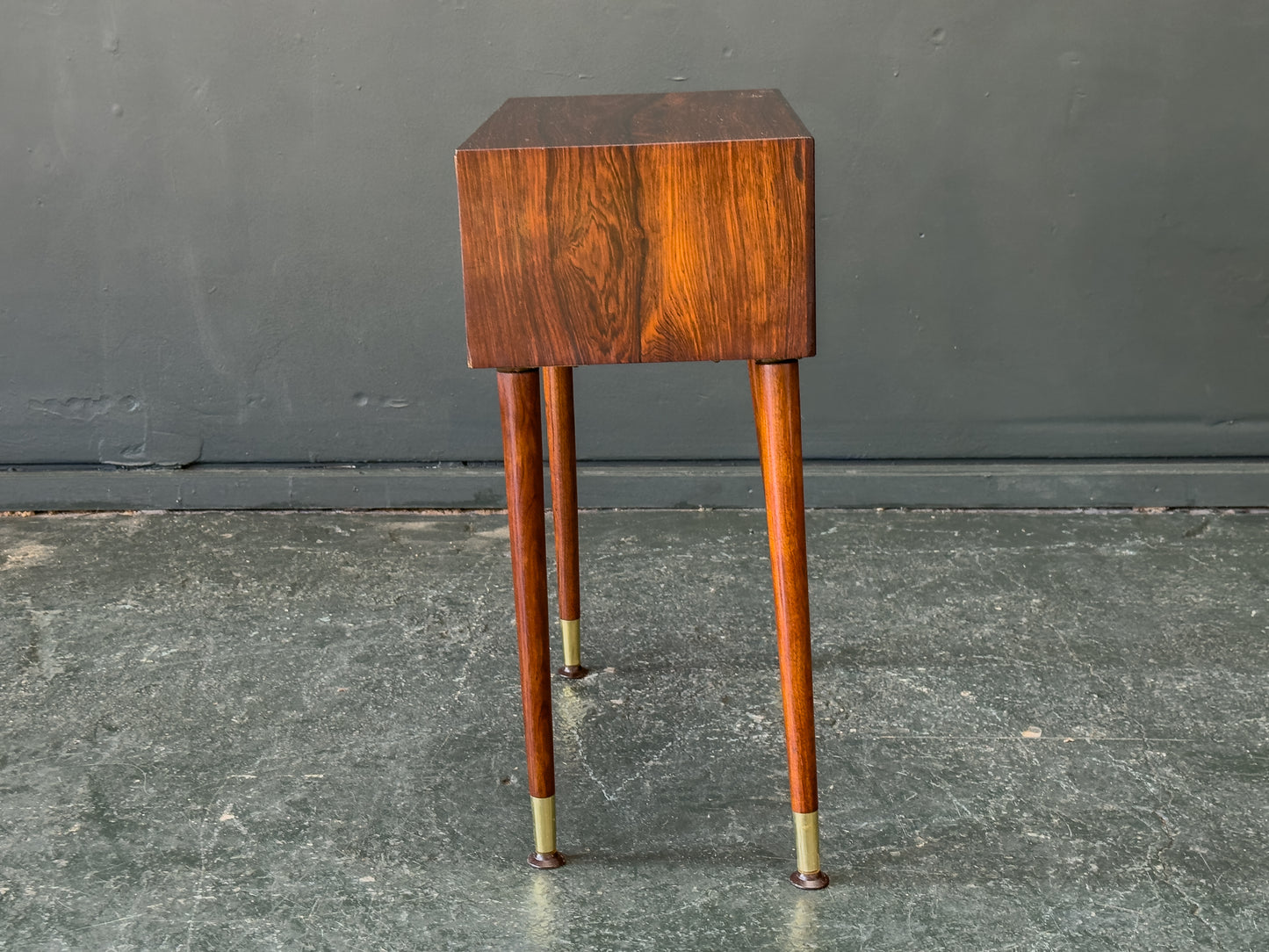 Small Rosewood Chest of Drawers with Brass Feet