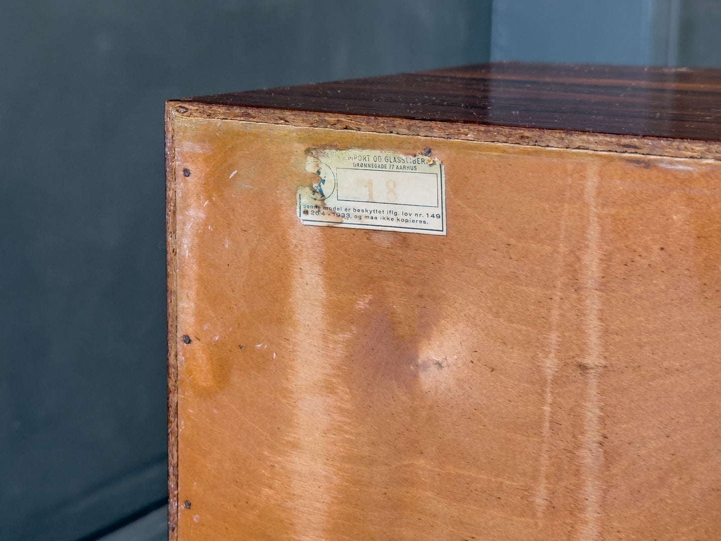 Small Rosewood Chest of Drawers with Brass Feet