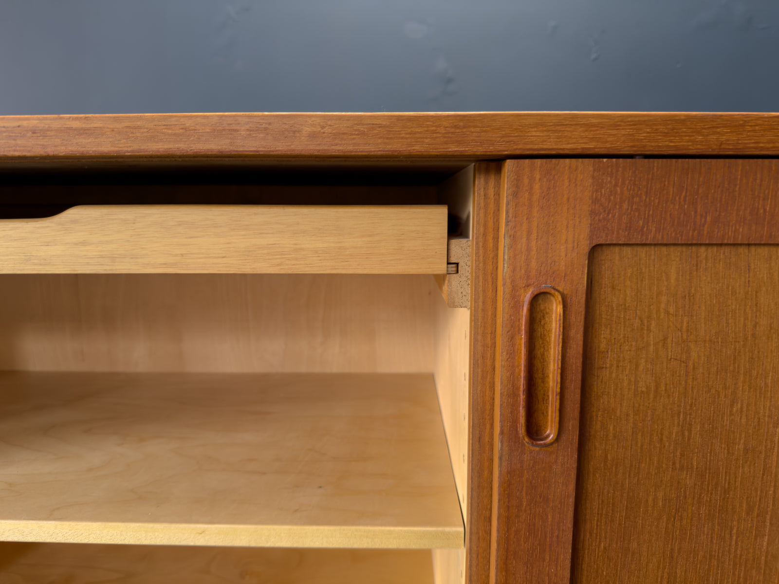 Medium Teak Sideboard with Sliding Doors