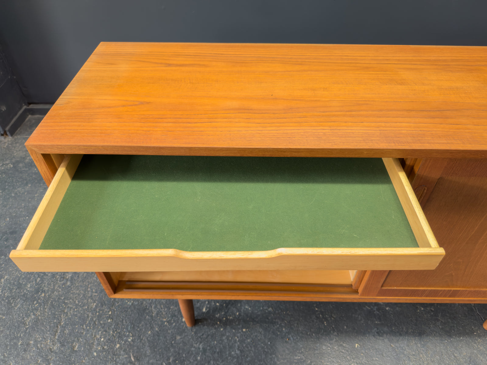 Medium Teak Sideboard with Sliding Doors