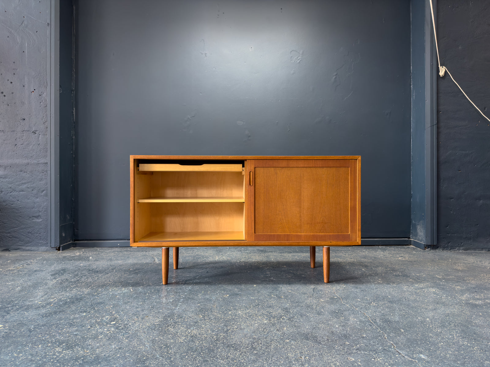 Medium Teak Sideboard with Sliding Doors