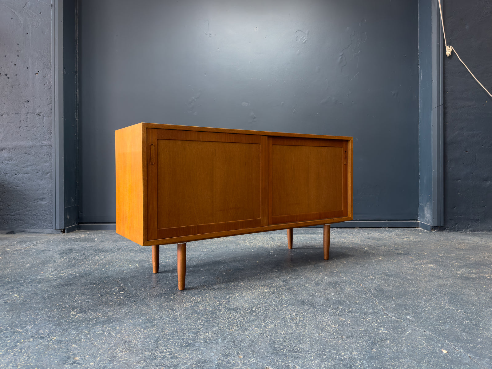 Medium Teak Sideboard with Sliding Doors