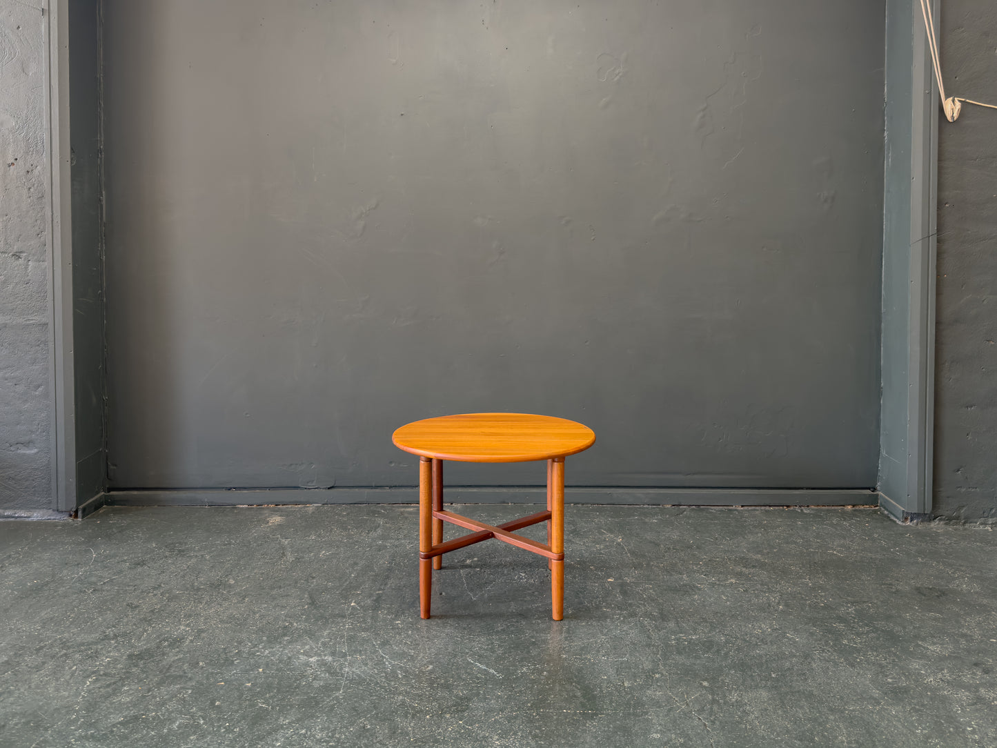 Round Cherry Side Table by Haslev