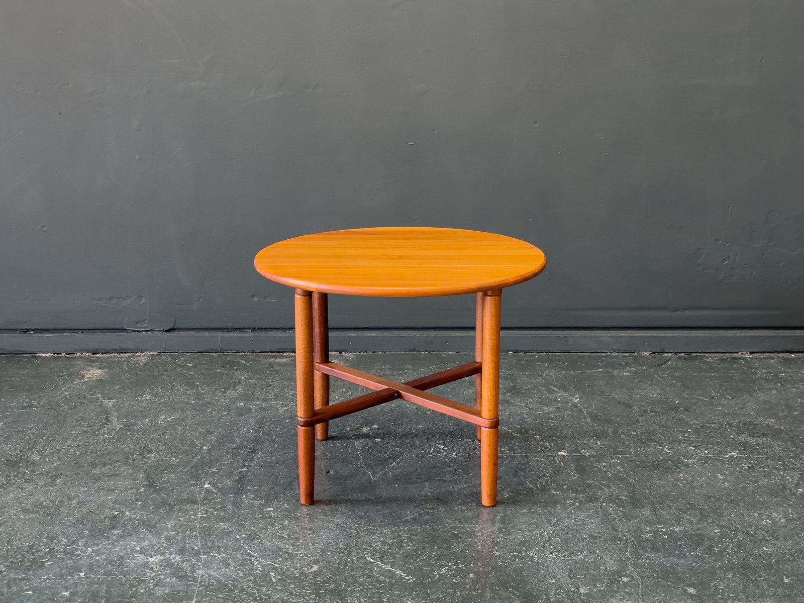 Round Cherry Side Table by Haslev