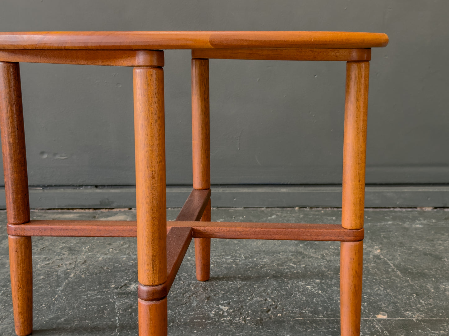 Round Cherry Side Table by Haslev