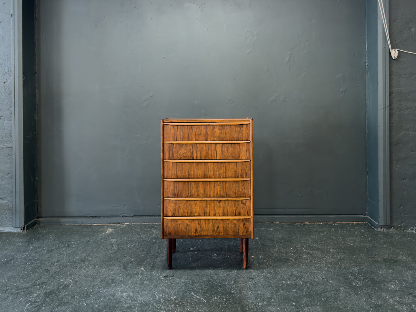 Rosewood Tallboy with 6 Drawers