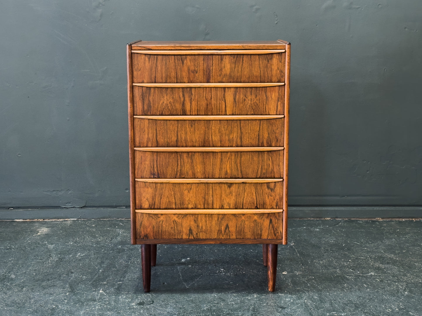 Rosewood Tallboy with 6 Drawers