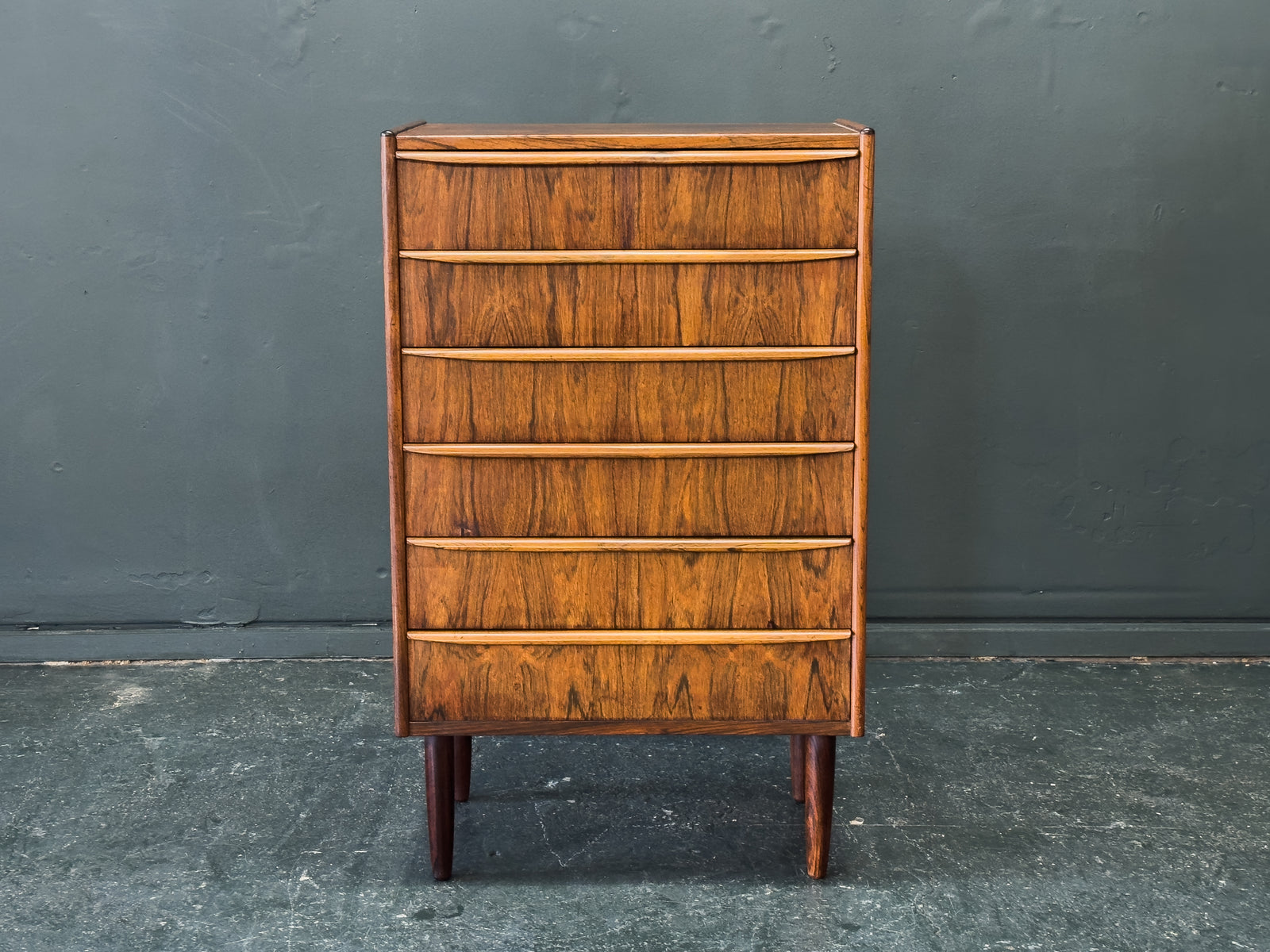 Rosewood Tallboy with 6 Drawers