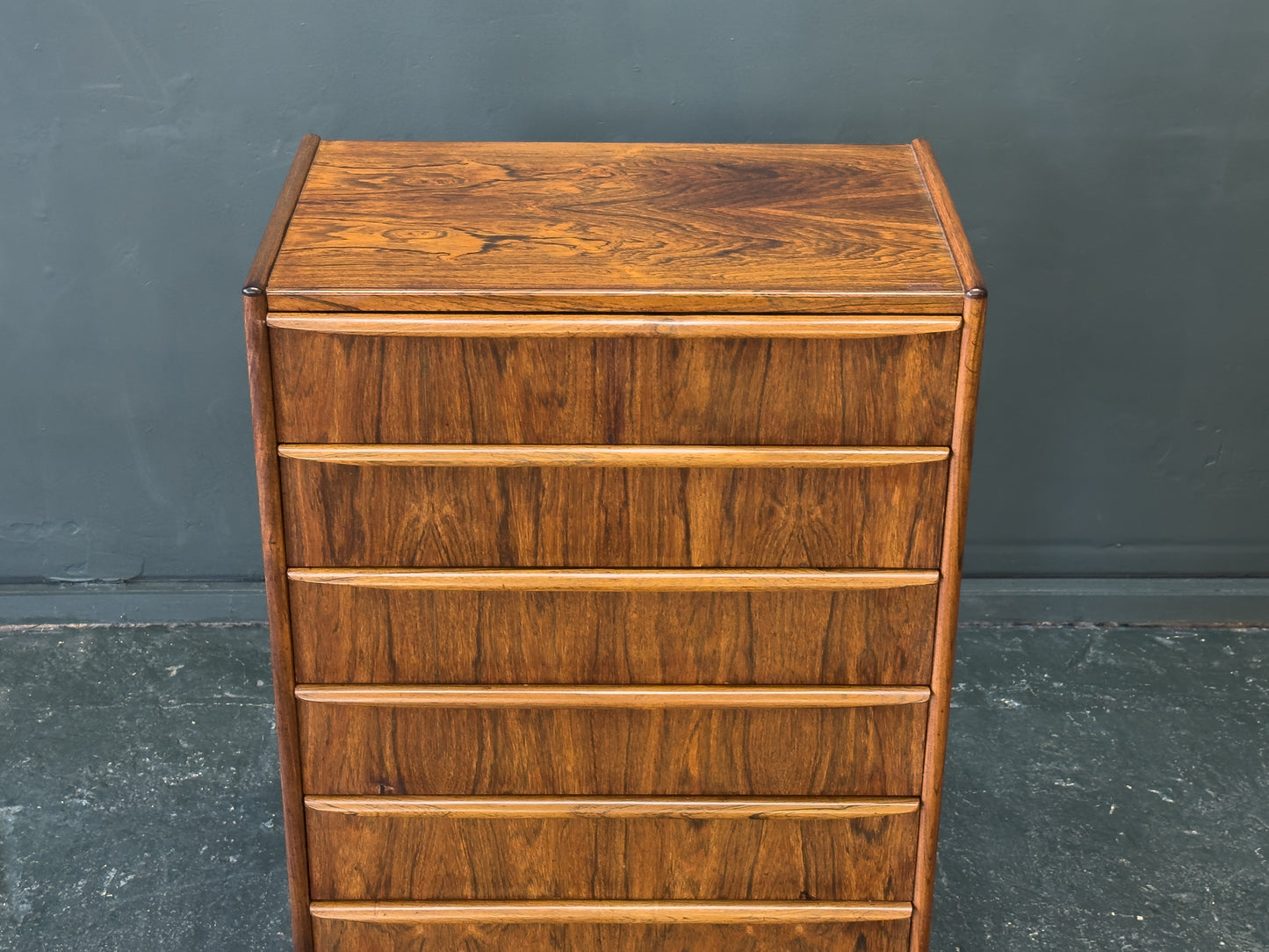 Rosewood Tallboy with 6 Drawers