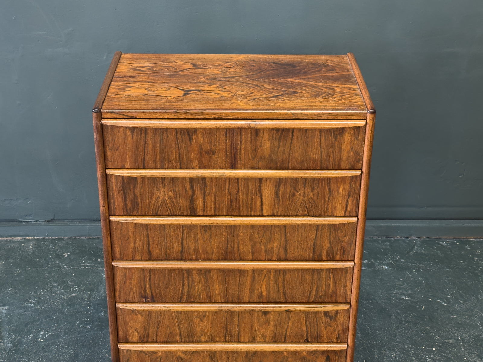 Rosewood Tallboy with 6 Drawers
