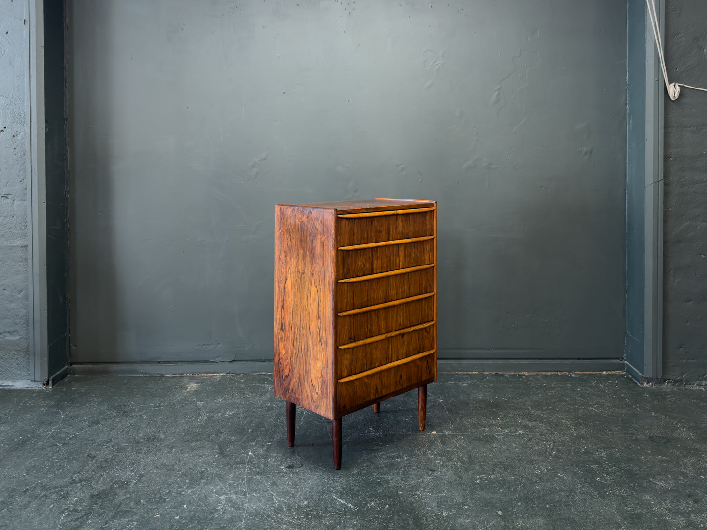Rosewood Tallboy with 6 Drawers
