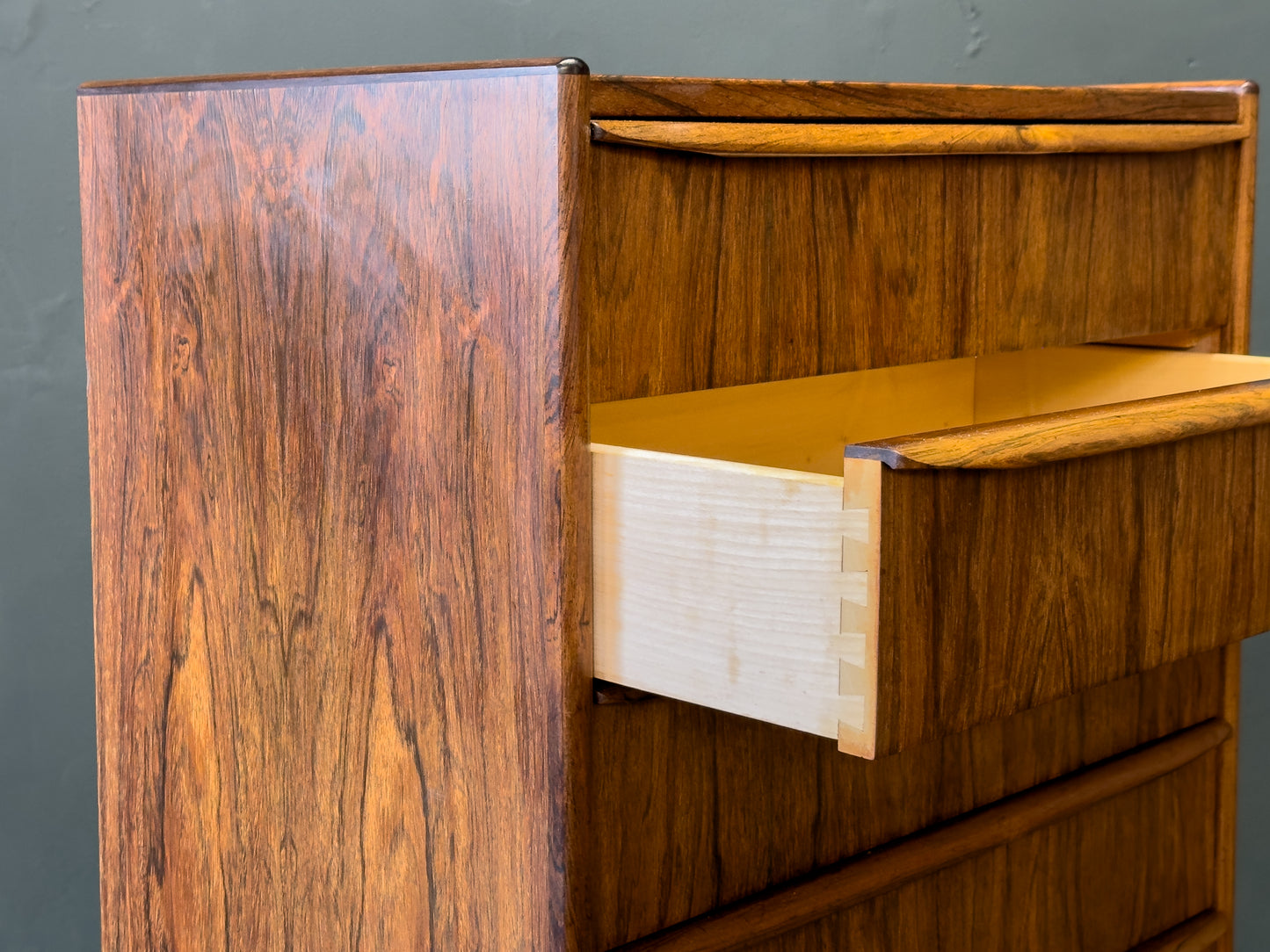 Rosewood Tallboy with 6 Drawers