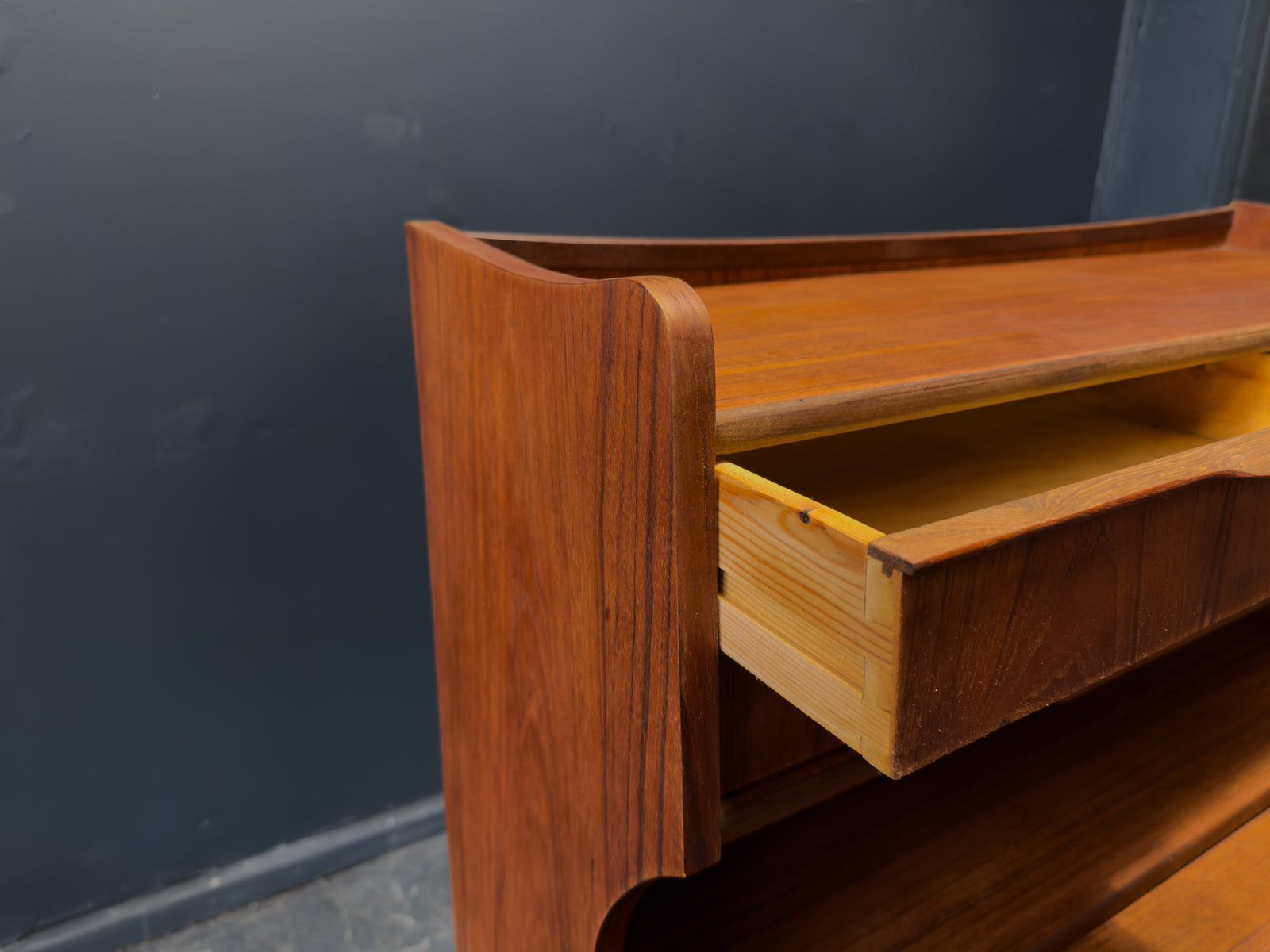 Teak Bureau with Writing Desk