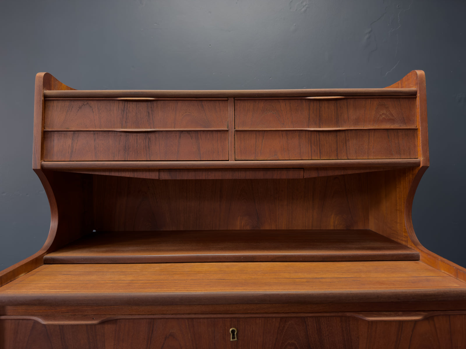 Teak Bureau with Writing Desk