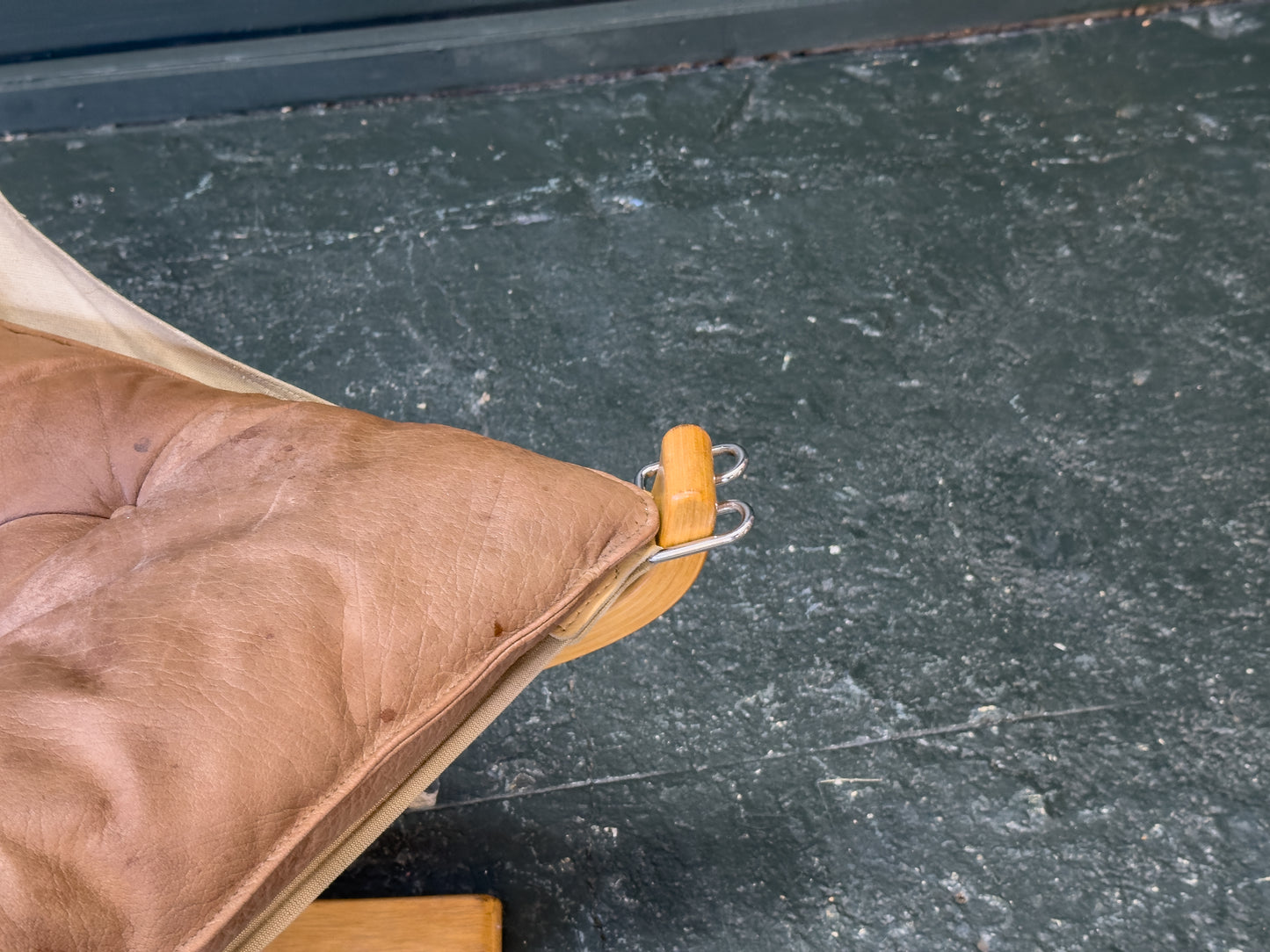 Brown Leather and Beech Falcon Chair by Sigurd Resell
