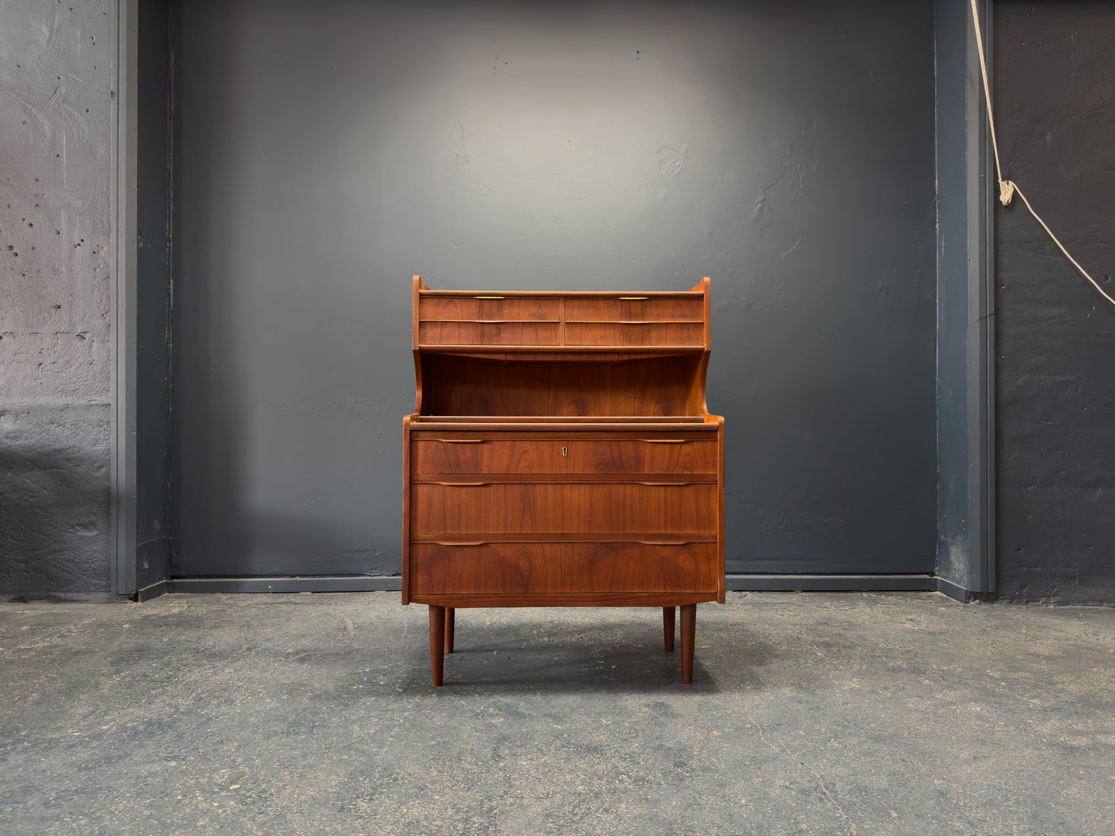 Teak Bureau with Writing Desk