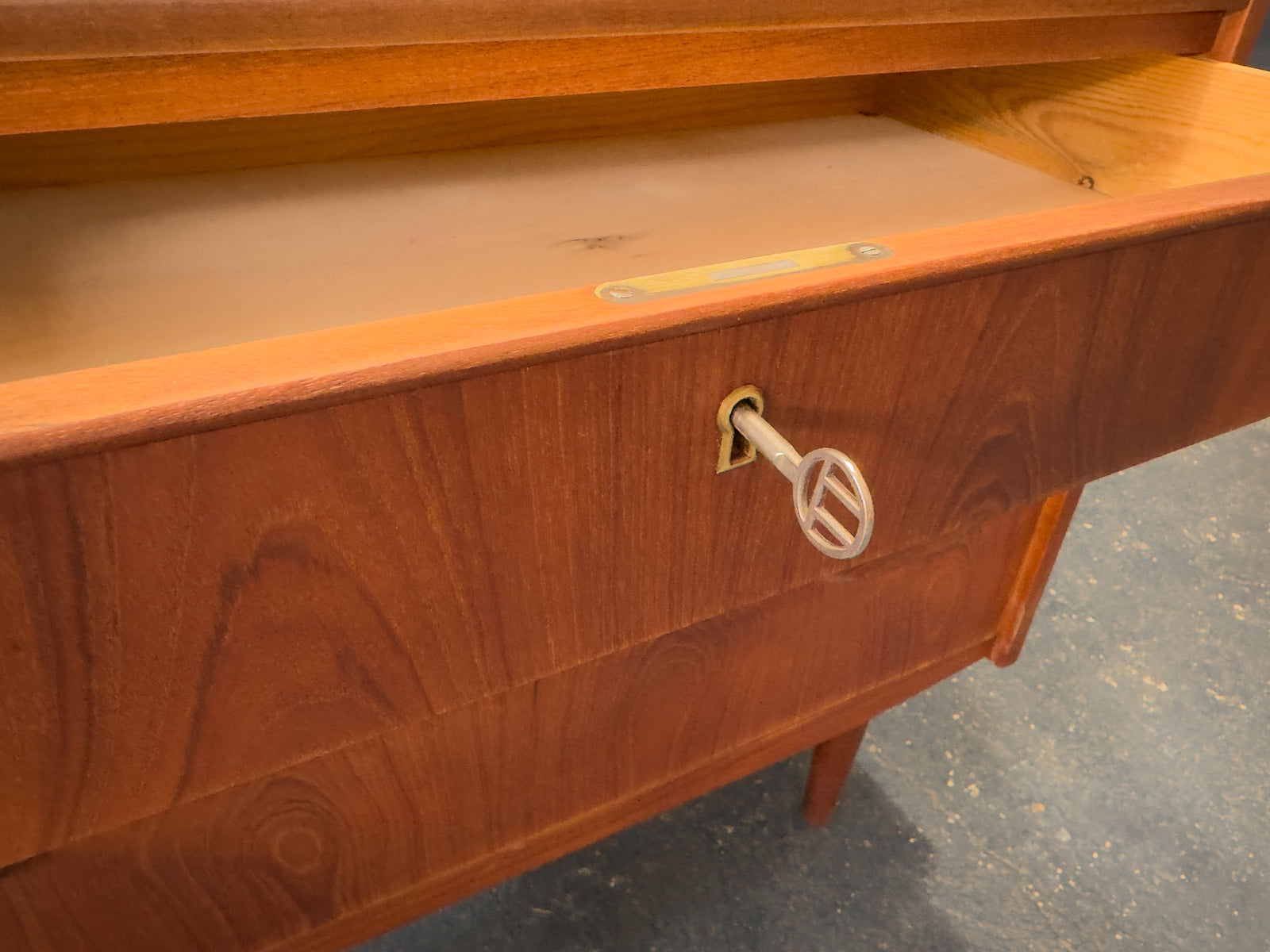 Teak Bureau with Writing Desk