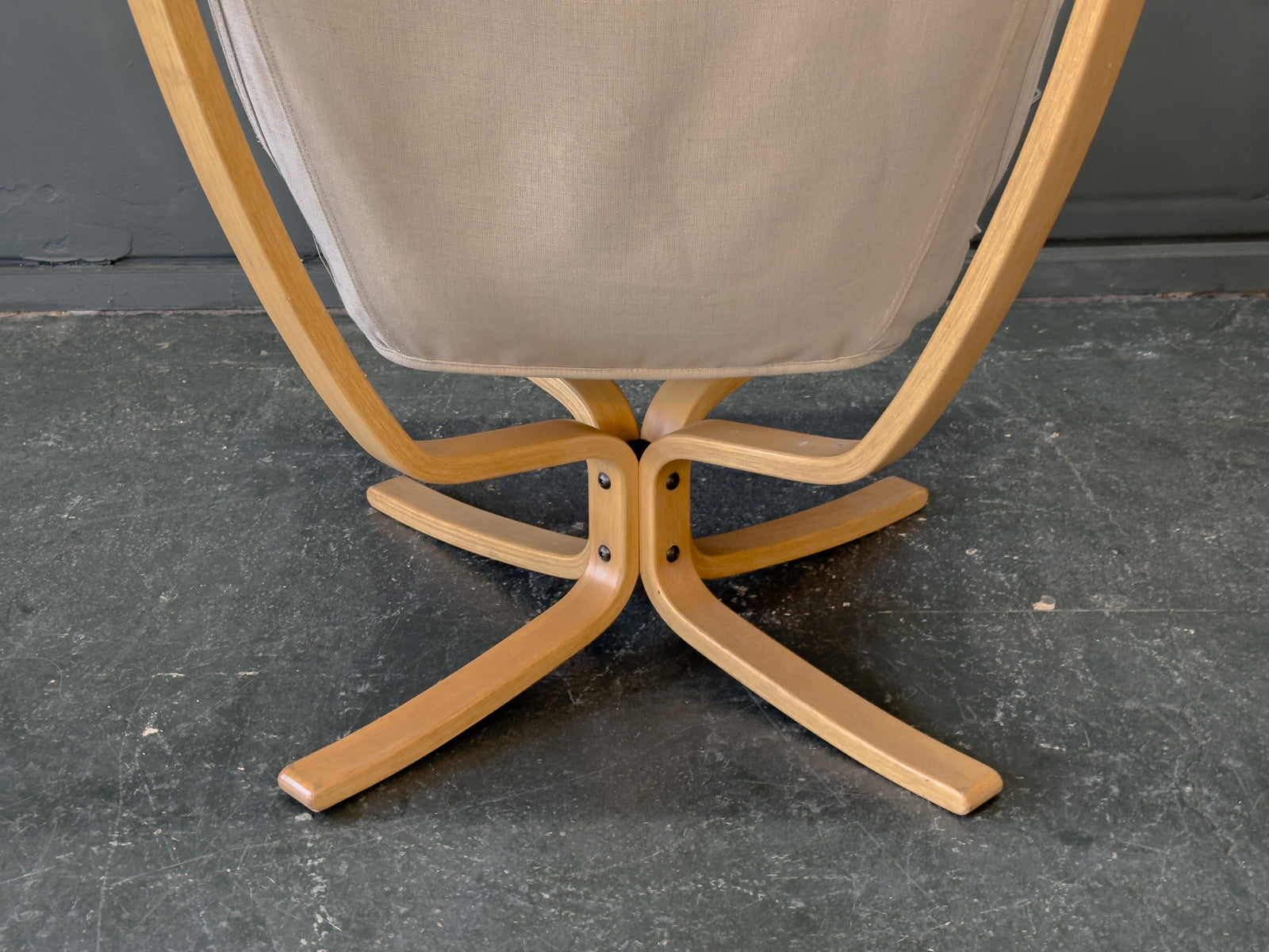 Brown Leather and Beech Falcon Chair by Sigurd Resell