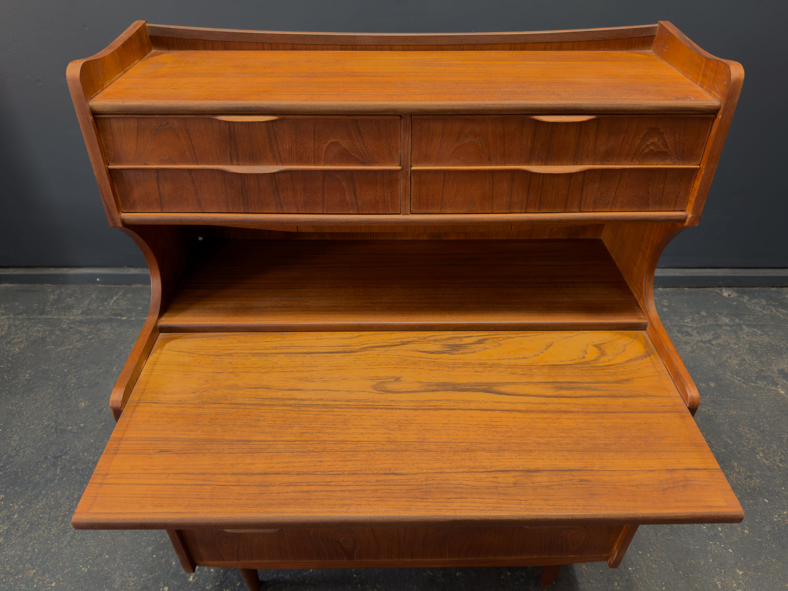 Teak Bureau with Writing Desk