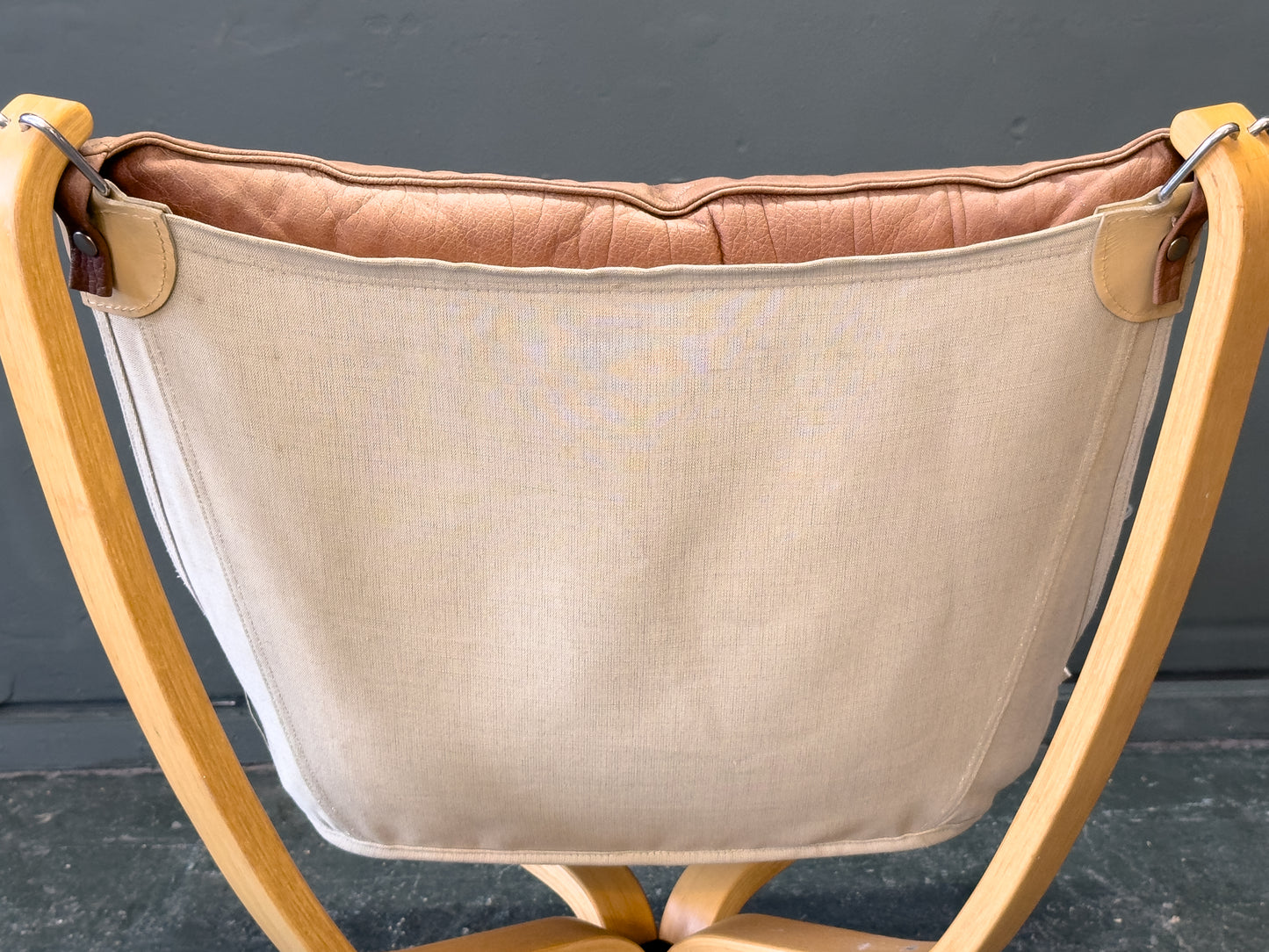 Brown Leather and Beech Falcon Chair by Sigurd Resell