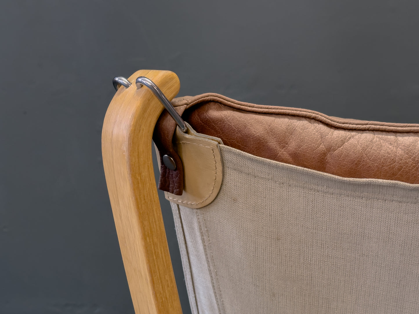 Brown Leather and Beech Falcon Chair by Sigurd Resell