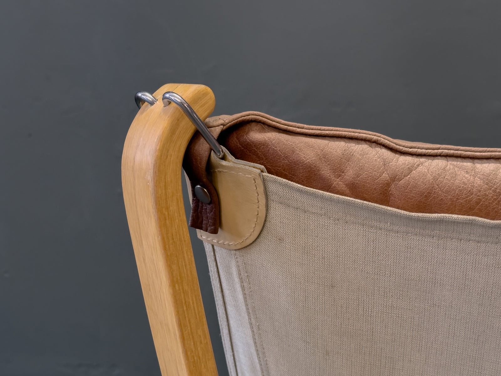 Brown Leather and Beech Falcon Chair by Sigurd Resell