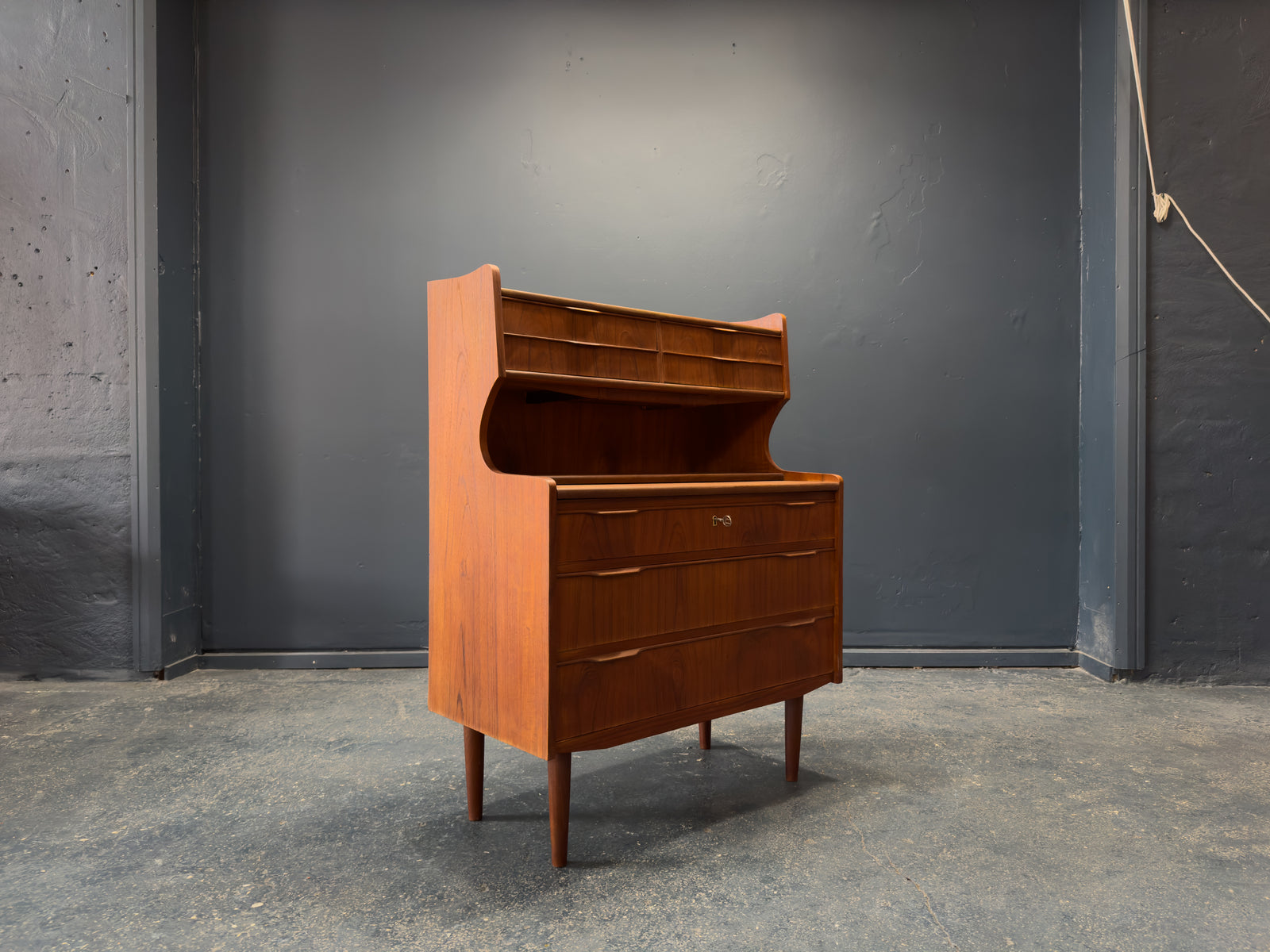 Teak Bureau with Writing Desk