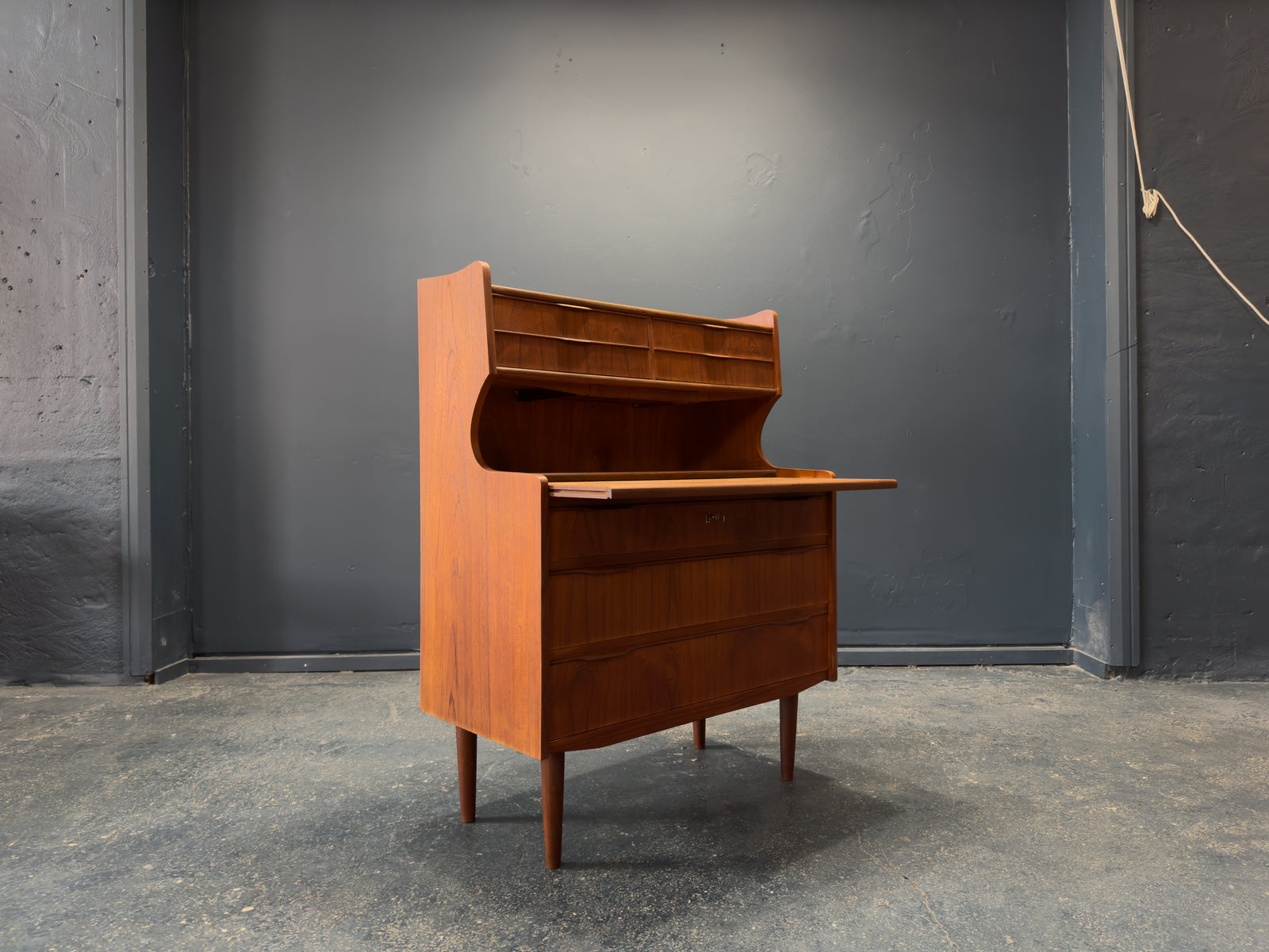 Teak Bureau with Writing Desk