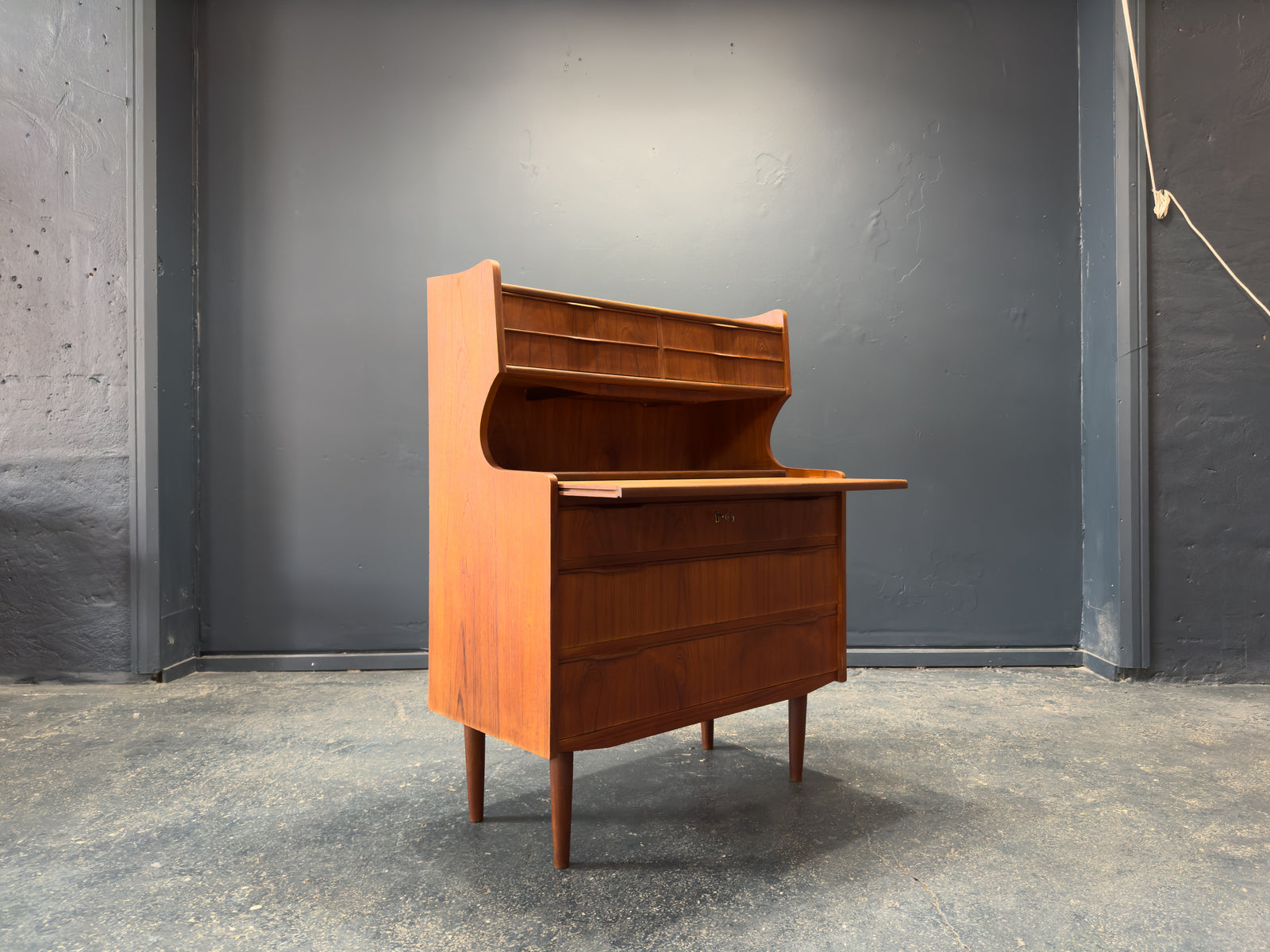 Teak Bureau with Writing Desk