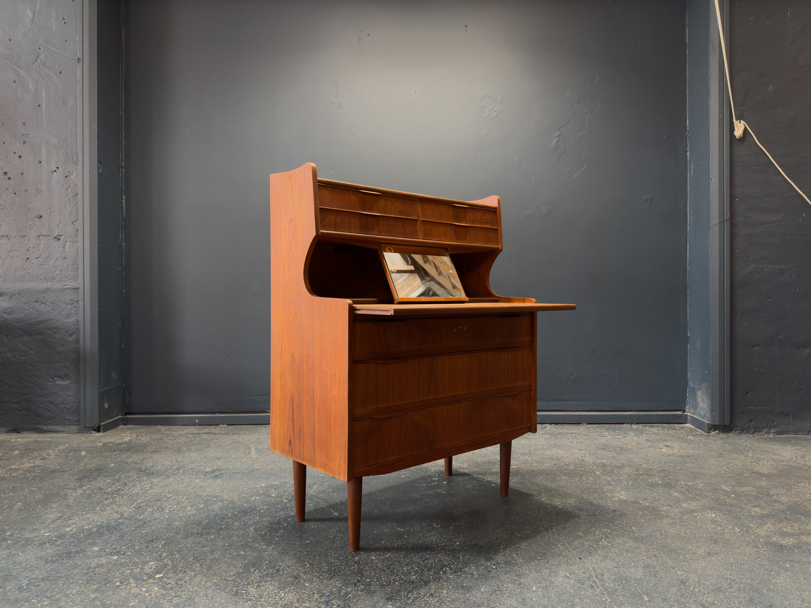 Teak Bureau with Writing Desk