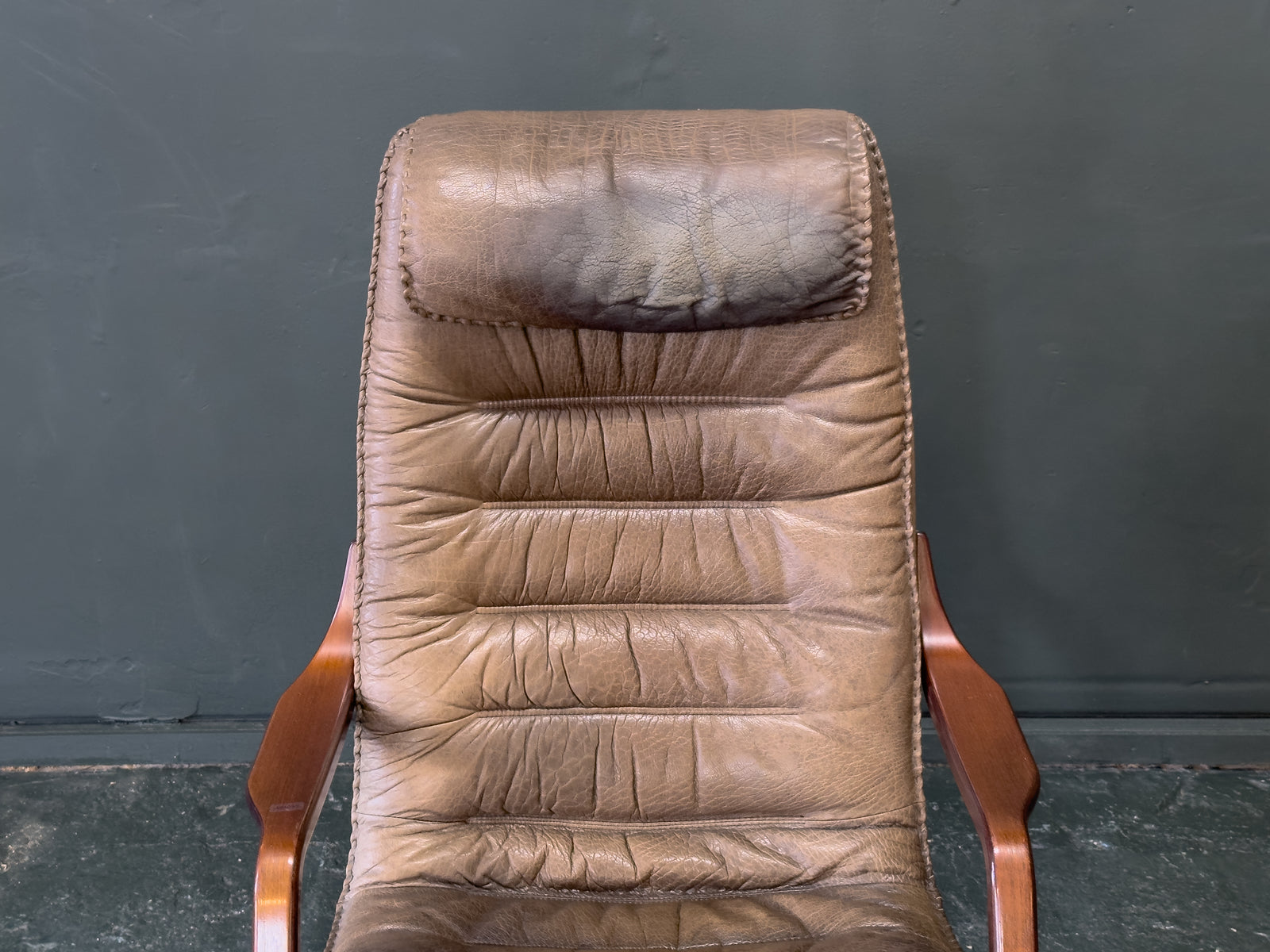 Leather Adjustable Easy Chair & Ottoman by Berg Furniture