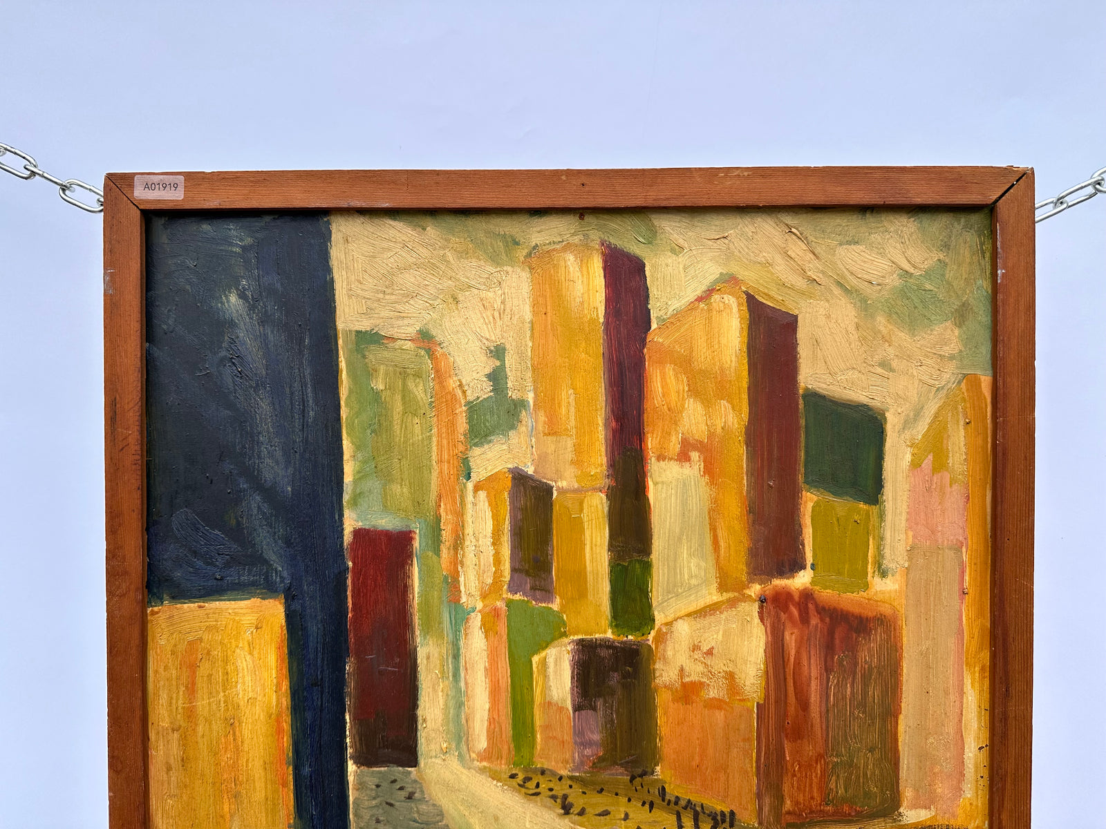 Graphic Cityscape Oil Painting