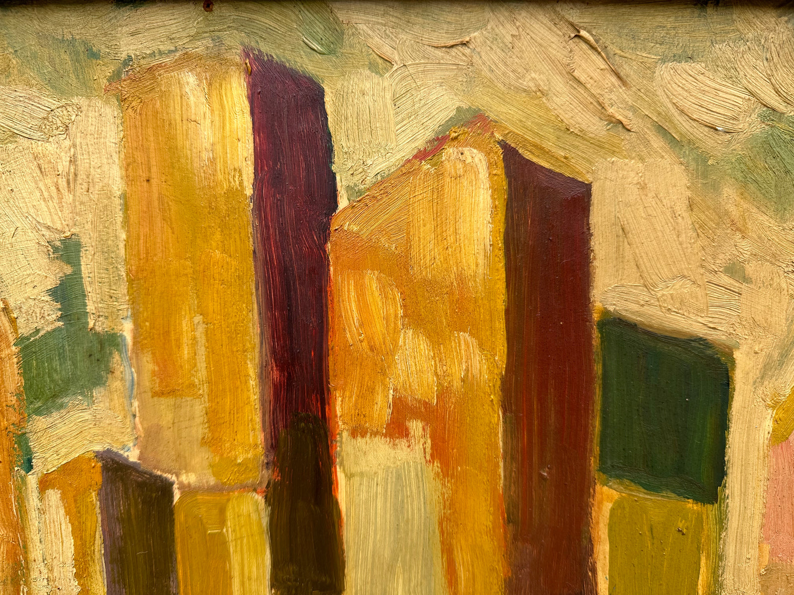 Graphic Cityscape Oil Painting