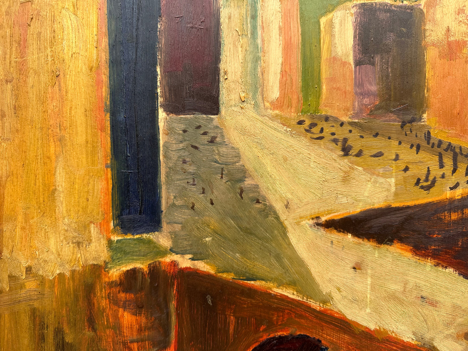 Graphic Cityscape Oil Painting