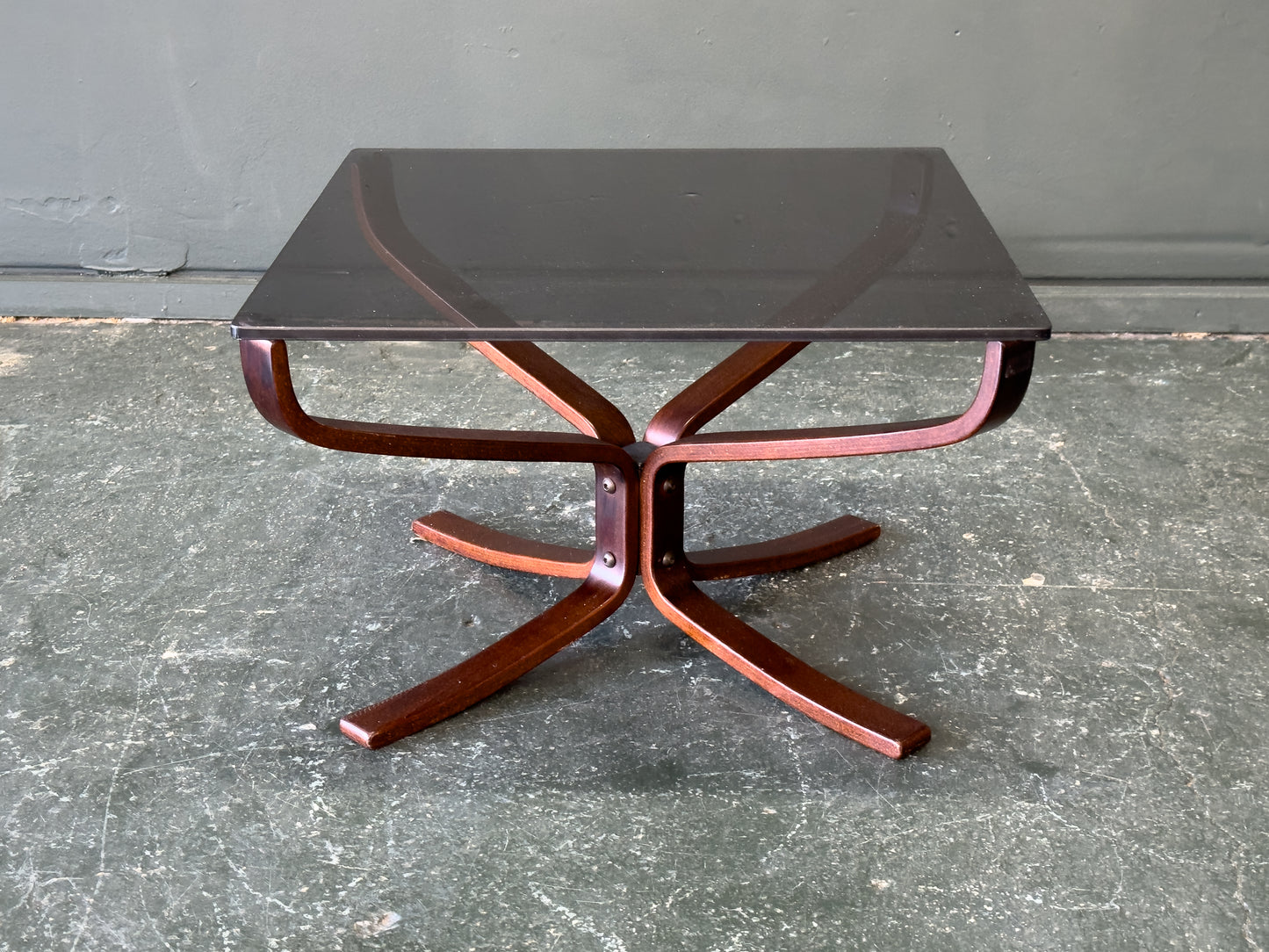 Square Smoked Glass Coffee Table by Sigurd Resell