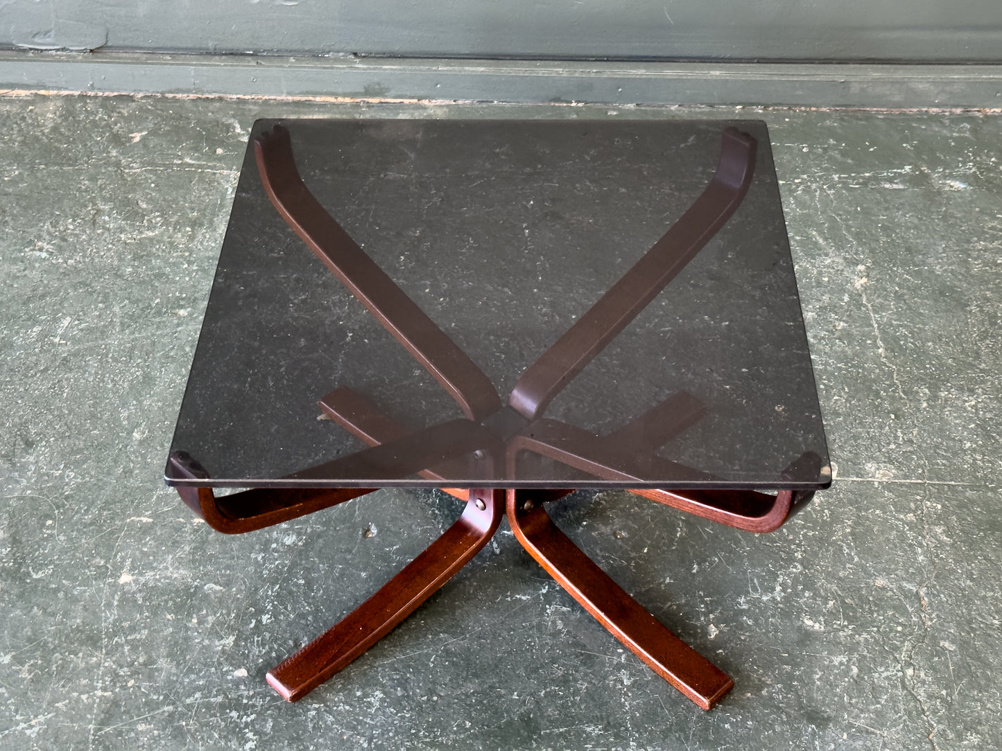Square Smoked Glass Coffee Table by Sigurd Resell