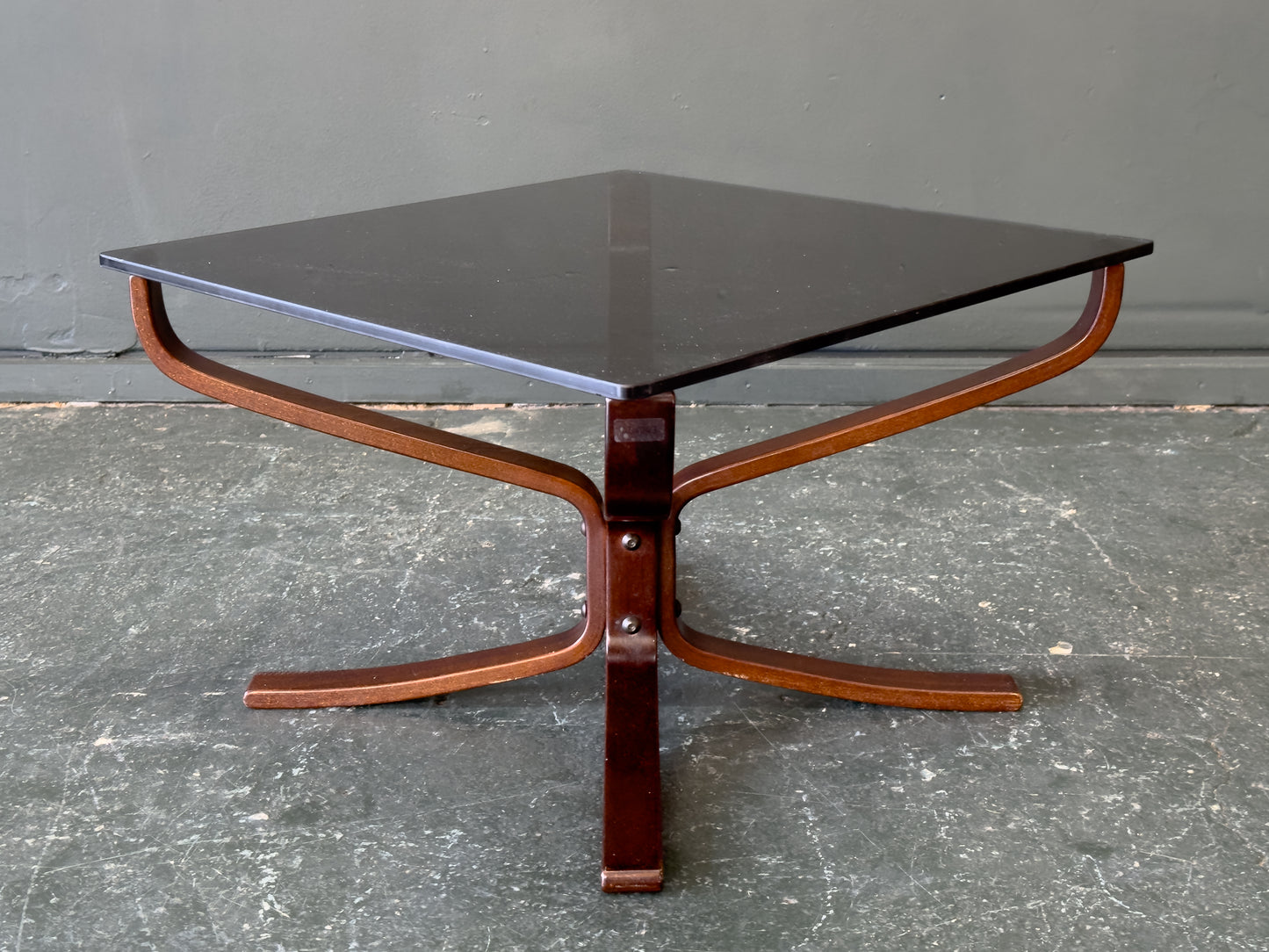 Square Smoked Glass Coffee Table by Sigurd Resell