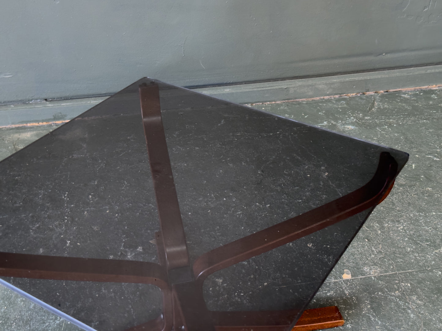 Square Smoked Glass Coffee Table by Sigurd Resell