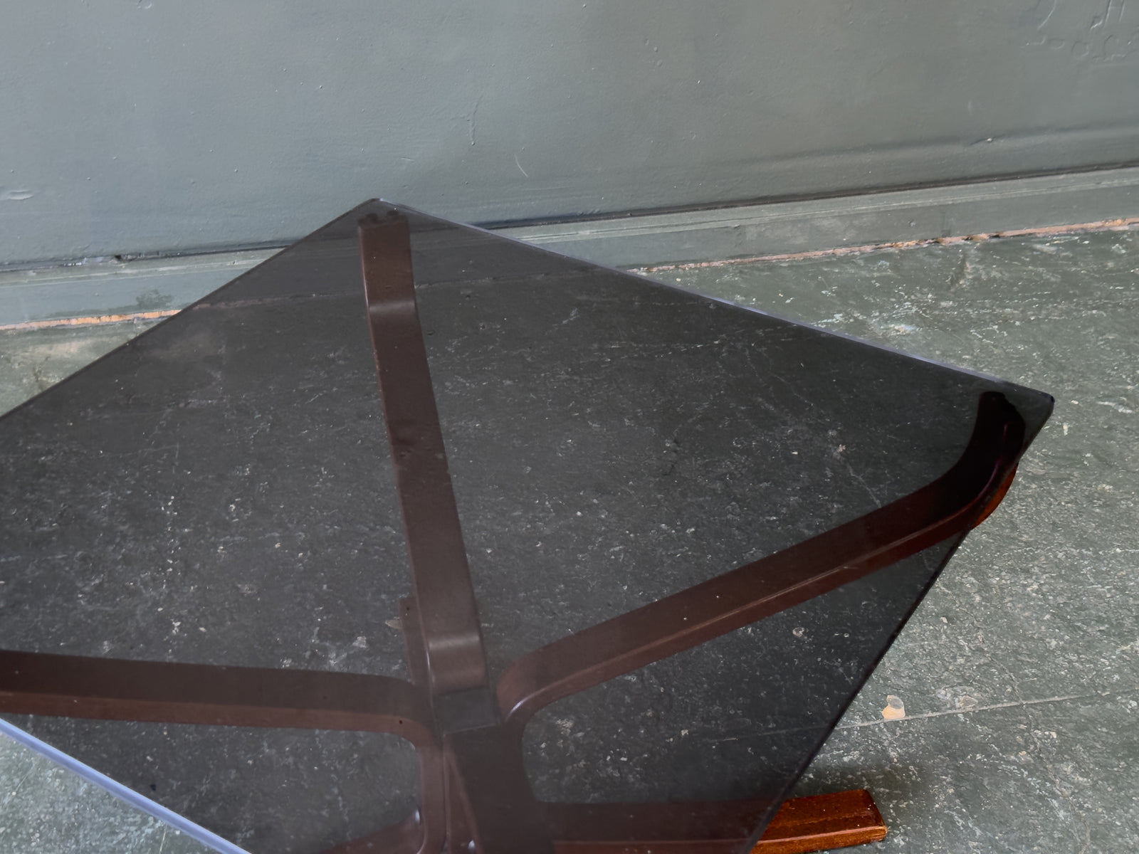 Square Smoked Glass Coffee Table by Sigurd Resell