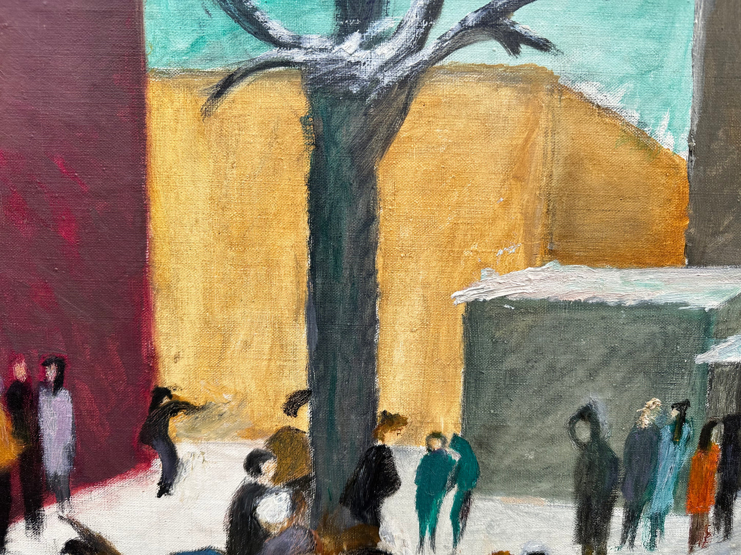 Painting of Figures in the Snow